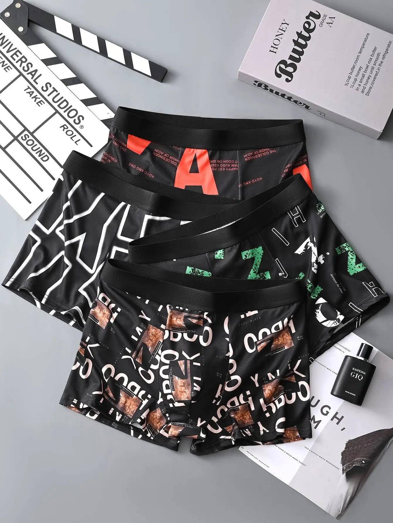 4 Pieces of Men's Underwear Fashionable Trendy Boxer Briefs Comfortable Breathable Soft Loose Athletic Casual Men's Pants